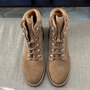 Marc Fisher camel tan lace up boots